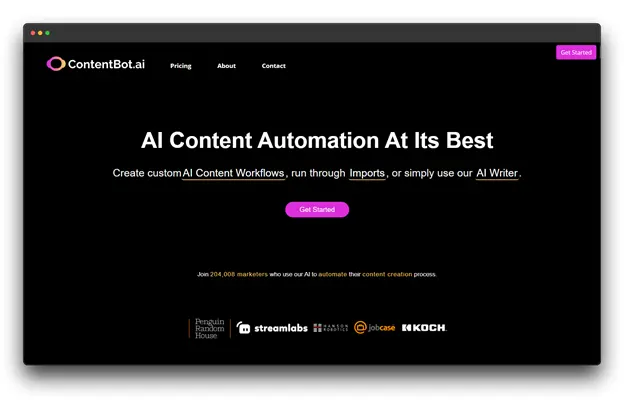 ContentBot.ai: Supercharge your copywriting with AI!

Create custom AI workflows, import your content, or use our AI Writer for effortless content creation.

Keywords: copywriting tools, AI copywriting tools, AI Tools for Copywriting