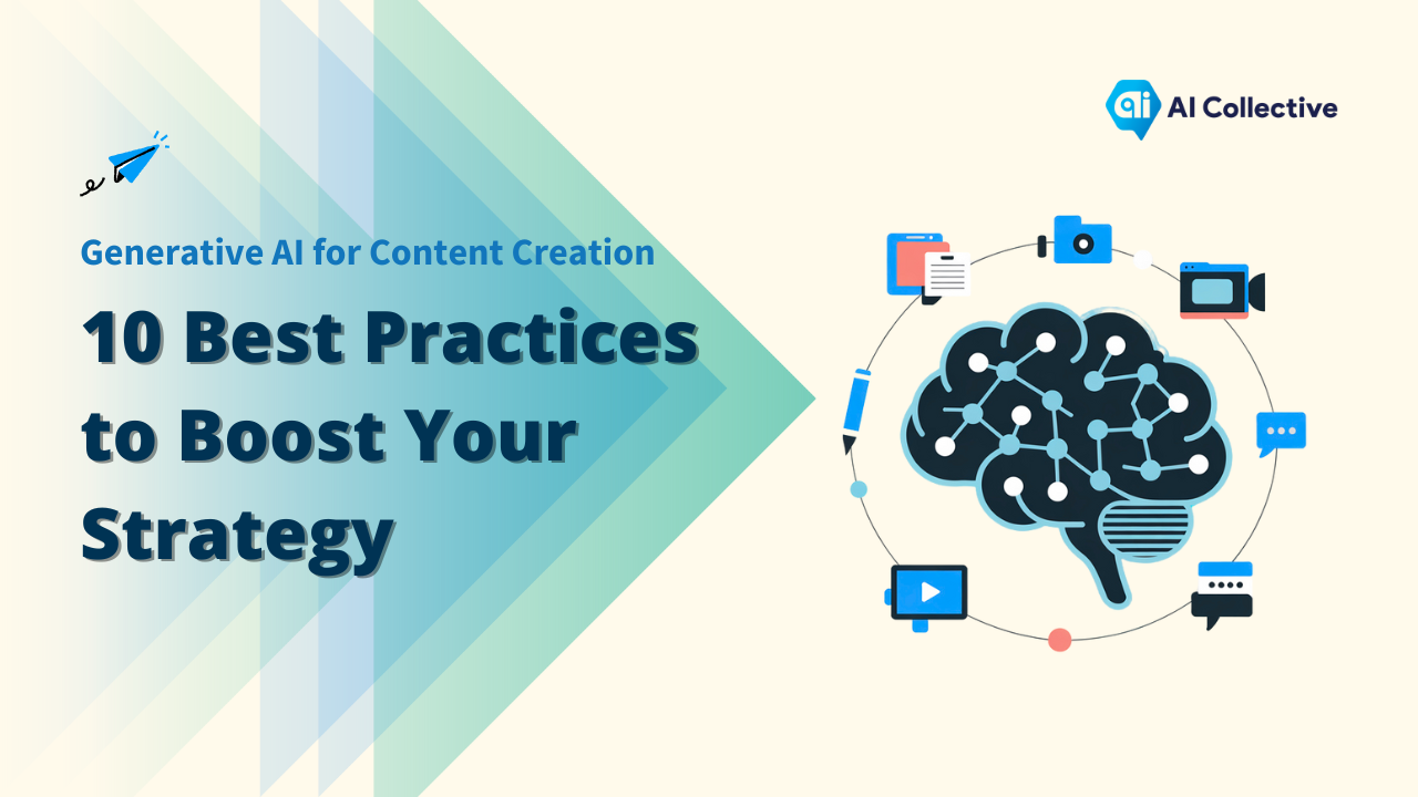 Image depicting 'AI Social Media Engagement: 9 Tools to Elevate Your Brand in 2025' featuring a brain graphic with connected nodes, surrounded by social media icons. Keywords: Generative AI for Content Creation, Generative AI, Content Creation.
