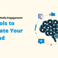 Image depicting 'AI Social Media Engagement: 9 Tools to Elevate Your Brand in 2025' featuring a brain graphic with connected nodes, surrounded by social media icons. Keywords: Generative AI for Content Creation, Generative AI, Content Creation.