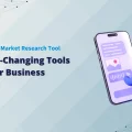 AI-Powered Market Research Tool showing a blue and white interface with a "Campaigns" heading, a graph charting user sessions, and various performance metrics for real-time analysis. AI-Powered Market Research Tool; AI-Powered Market Research; Market Research Tool